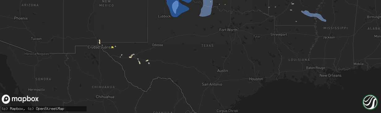 Hail map in Texas on June 8, 2022