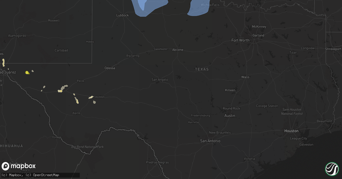 Hail map in Texas on June 8, 2022
