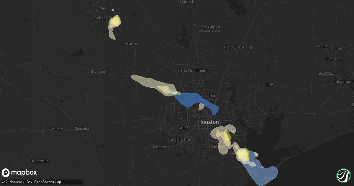 Hail map in Cypress, TX on June 8, 2023