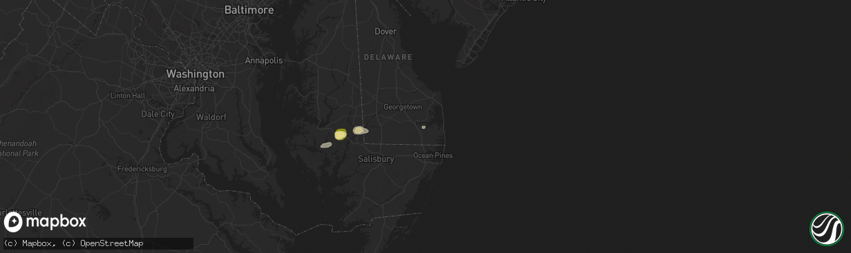 Hail map in Dagsboro, DE on June 8, 2023