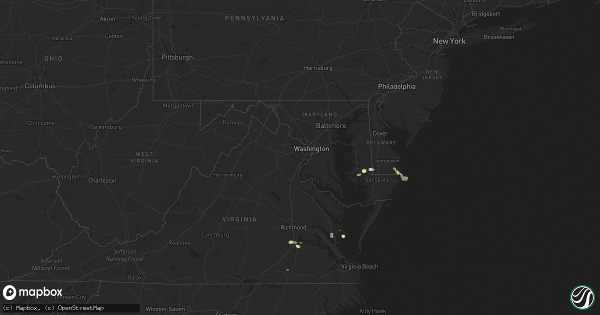 Hail map in Delaware on June 8, 2023
