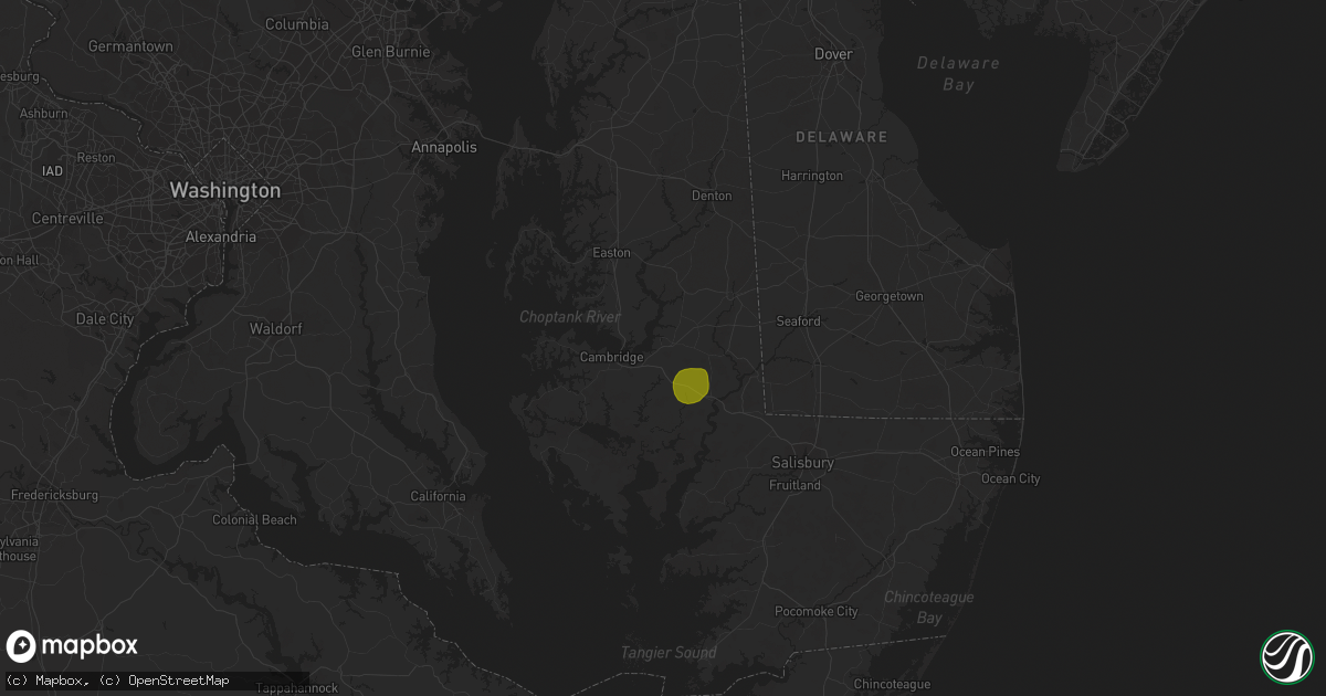 Hail map in East New Market, MD on June 8, 2023