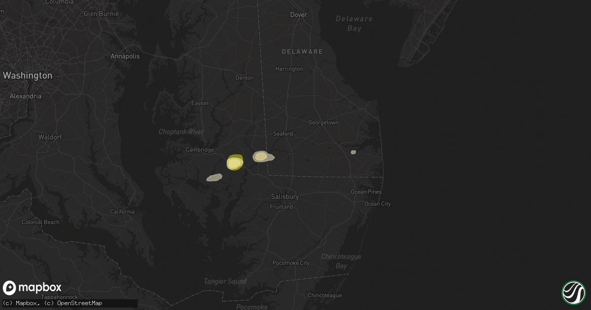 Hail map in Laurel, DE on June 8, 2023