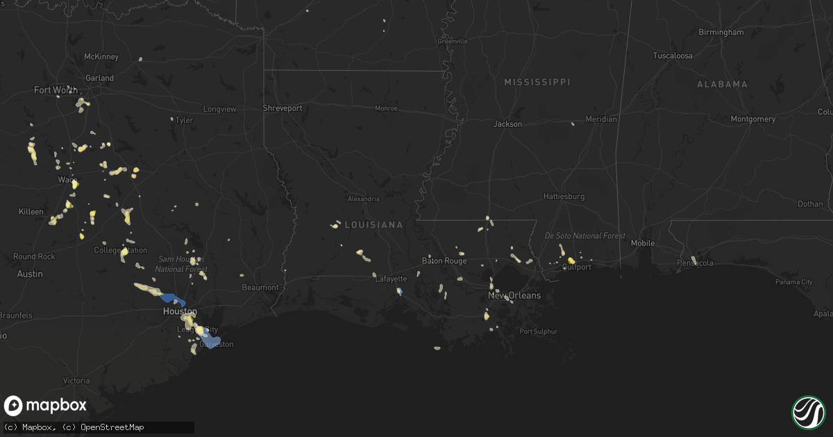 Hail map in Louisiana on June 8, 2023
