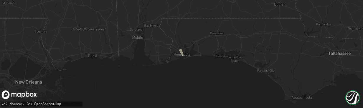 Hail map in Pensacola, FL on June 8, 2023