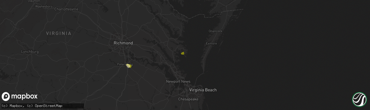 Hail map in Port Haywood, VA on June 8, 2023