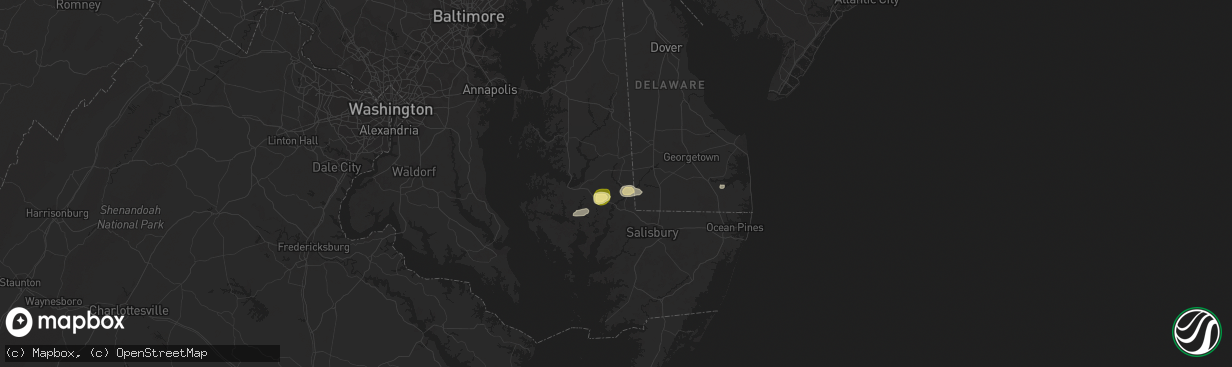 Hail map in Rhodesdale, MD on June 8, 2023