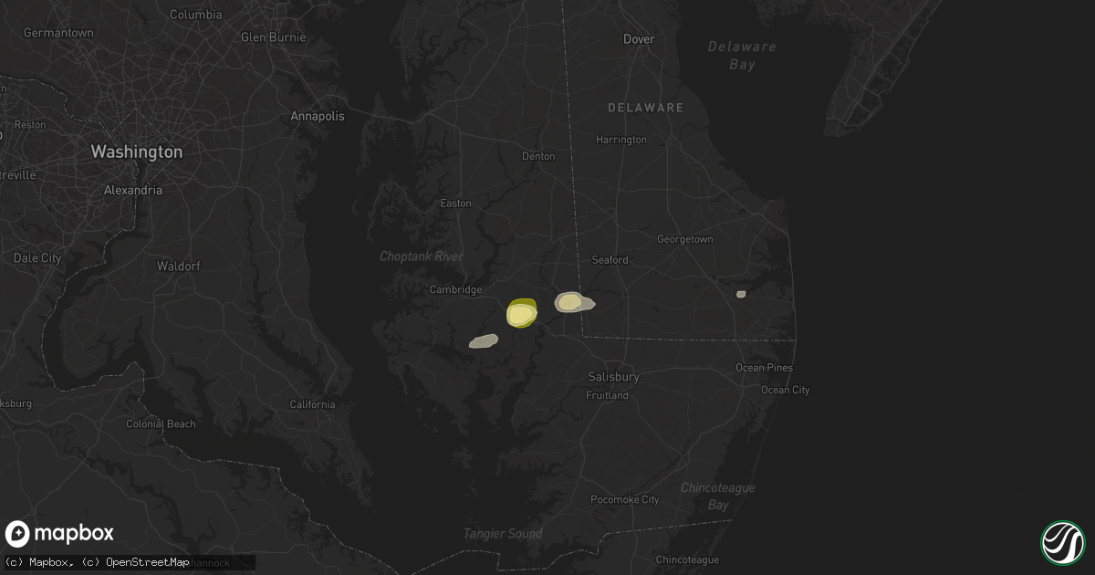 Hail map in Rhodesdale, MD on June 8, 2023