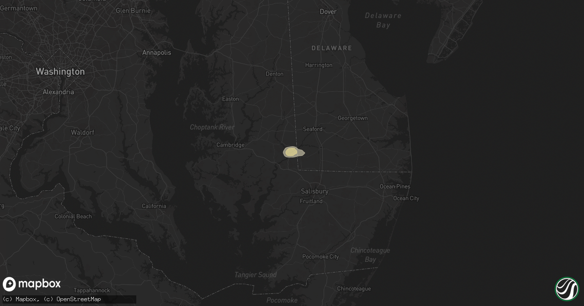 Hail map in Sharptown, MD on June 8, 2023