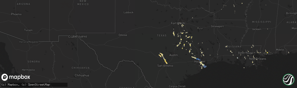 Hail map in Texas on June 8, 2023