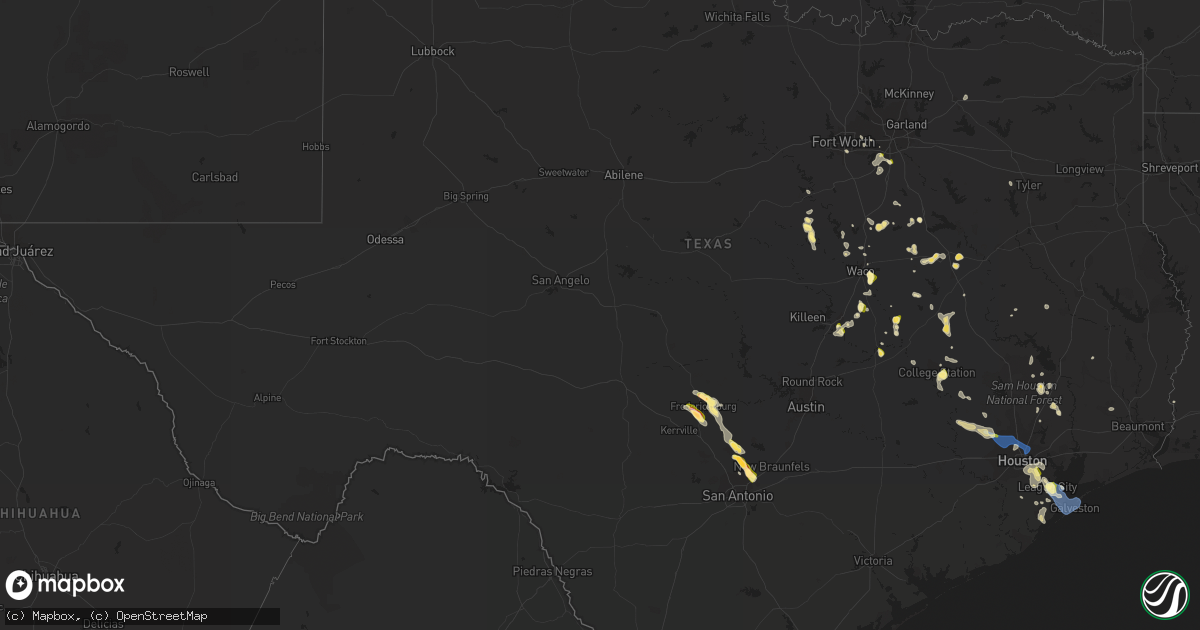 Hail map in Texas on June 8, 2023