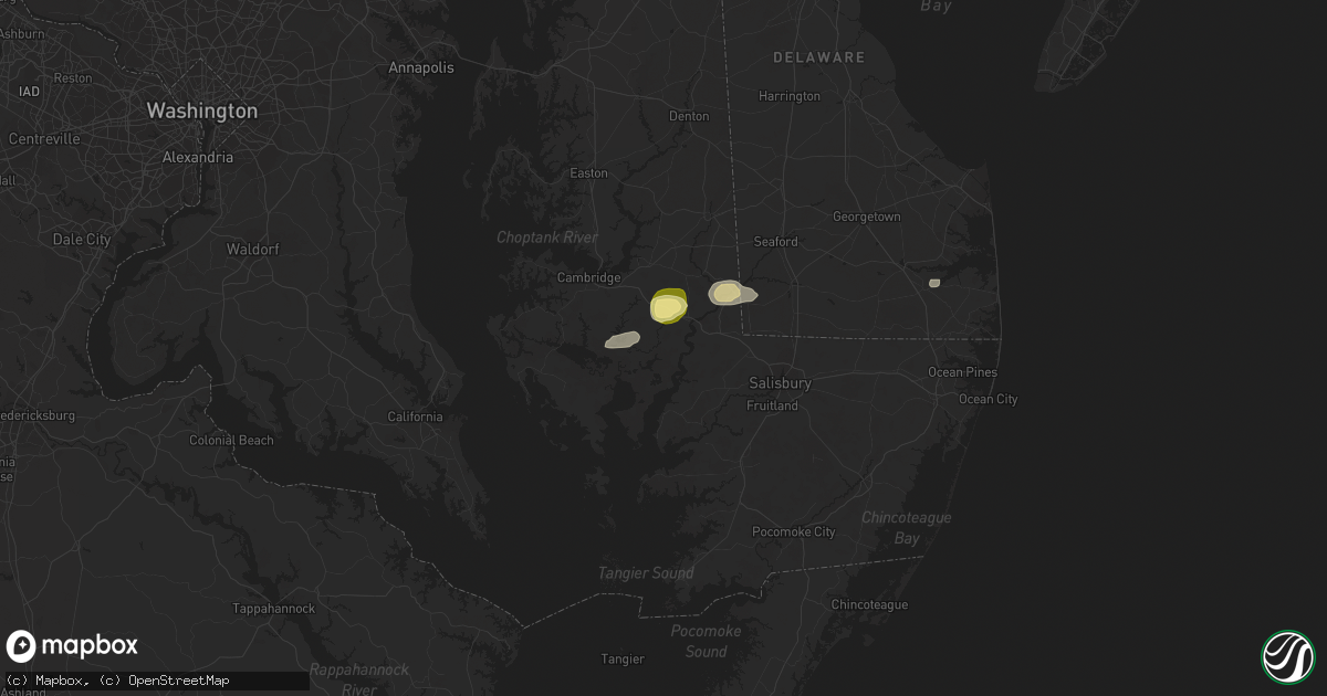 Hail map in Vienna, MD on June 8, 2023