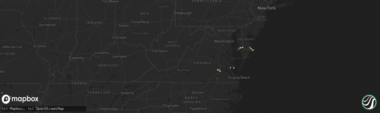 Hail map in Virginia on June 8, 2023