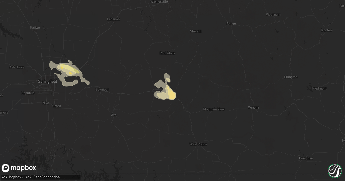 Hail map in Cabool, MO on June 8, 2024