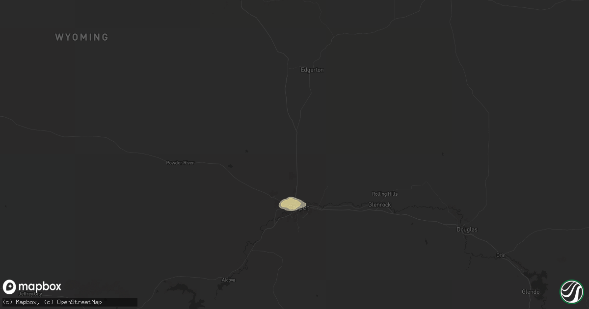 Hail map in Casper, WY on June 8, 2024