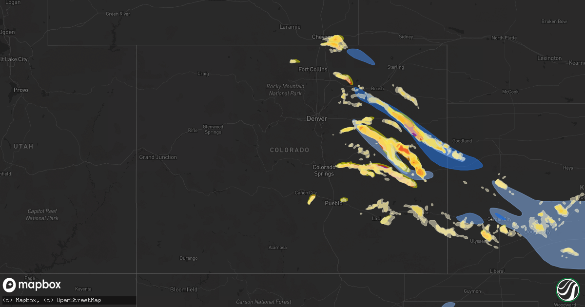 Hail map in Colorado on June 8, 2024