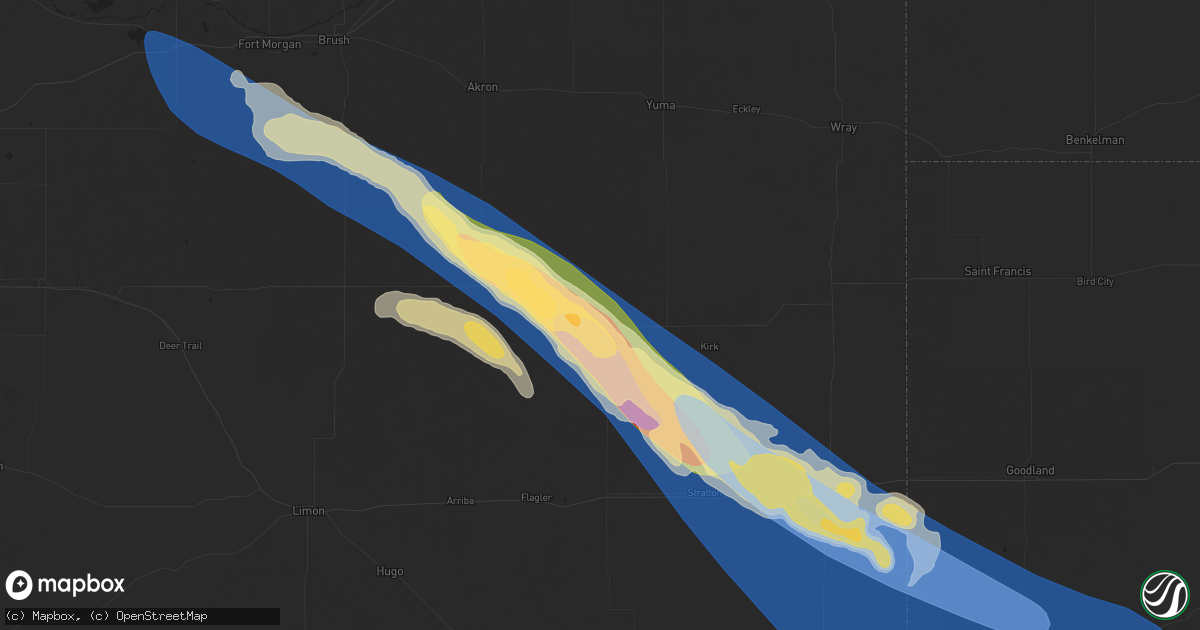 Hail map in Cope, CO on June 8, 2024