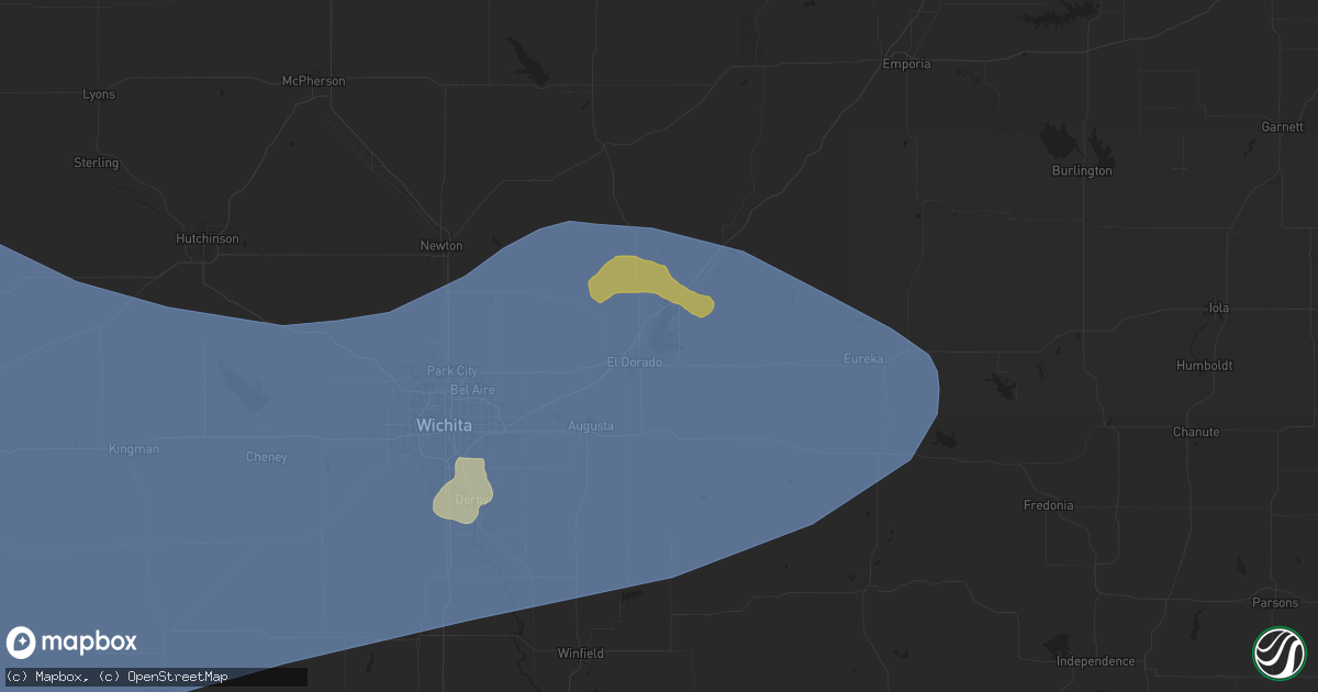 Hail map in El Dorado, KS on June 8, 2024