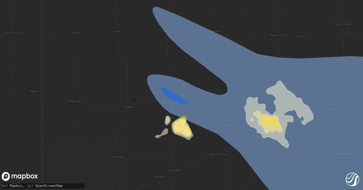 Hail map in Garden City, KS on June 8, 2024
