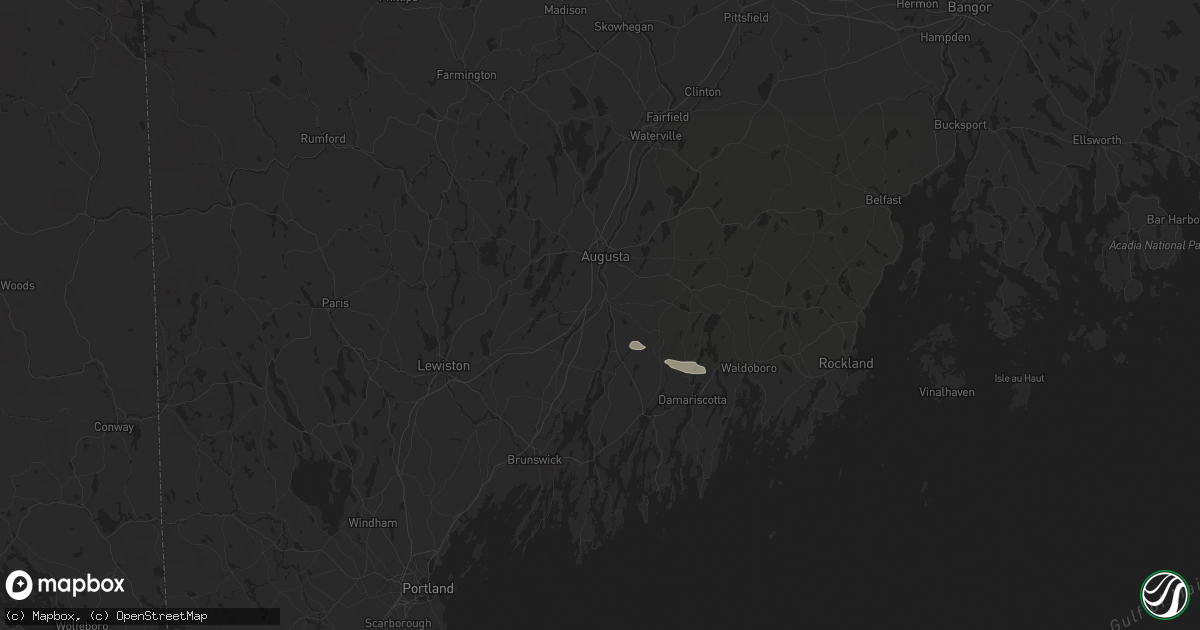 Hail map in Gardiner, ME on June 8, 2024