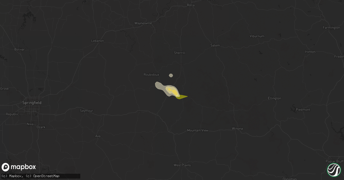 Hail map in Houston, MO on June 8, 2024