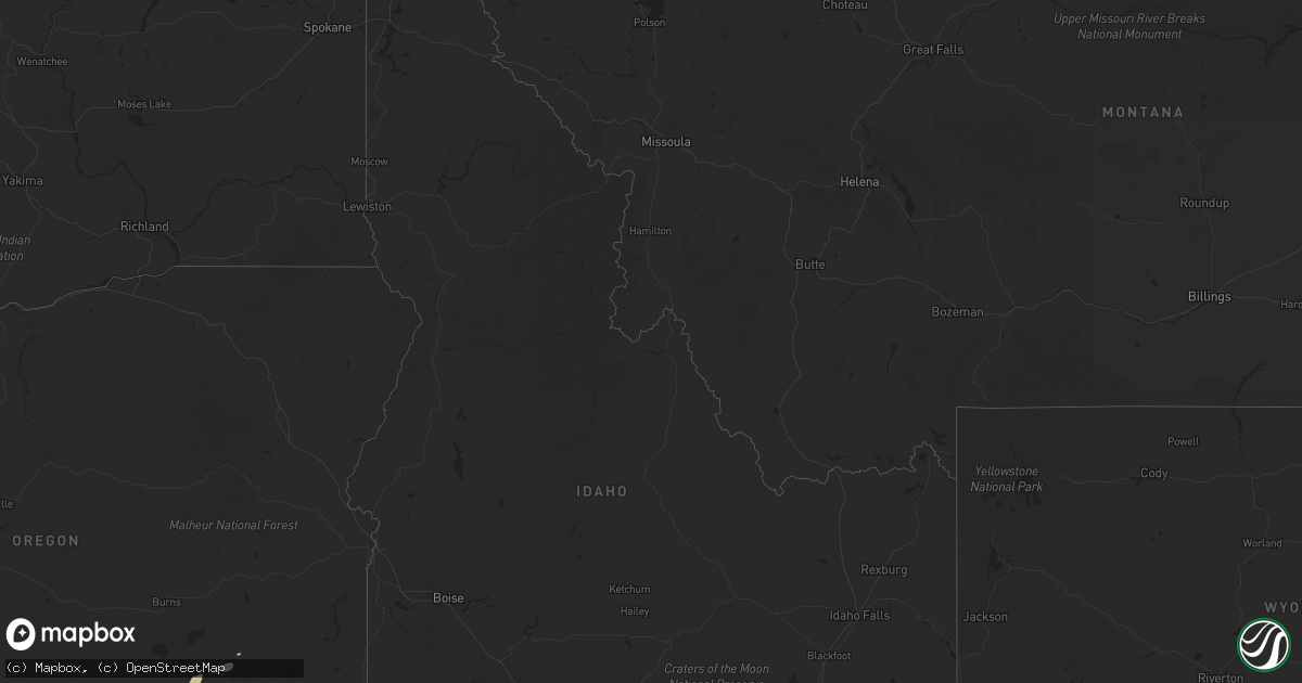 Hail map in Idaho on June 8, 2024