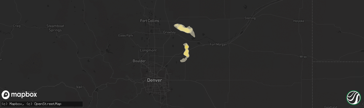 Hail map in Keenesburg, CO on June 8, 2024