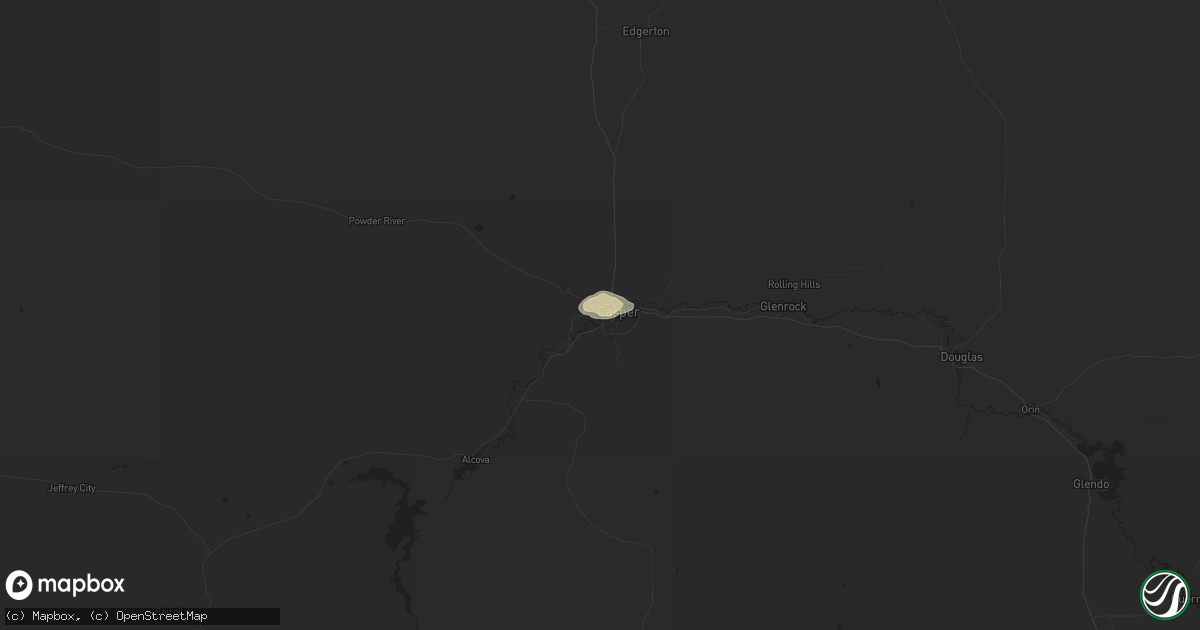 Hail map in Mills, WY on June 8, 2024