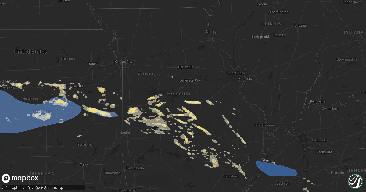 Hail map in Missouri on June 8, 2024