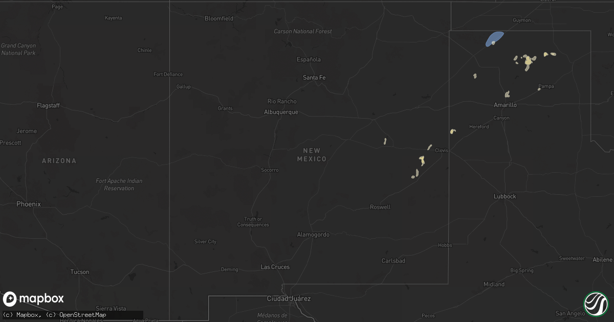 Hail map in New Mexico on June 8, 2024
