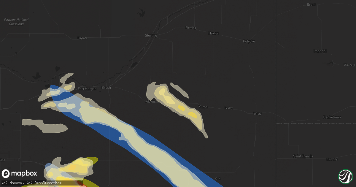 Hail map in Otis, CO on June 8, 2024