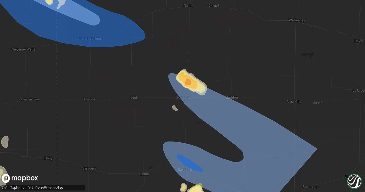 Hail map in Scott City, KS on June 8, 2024