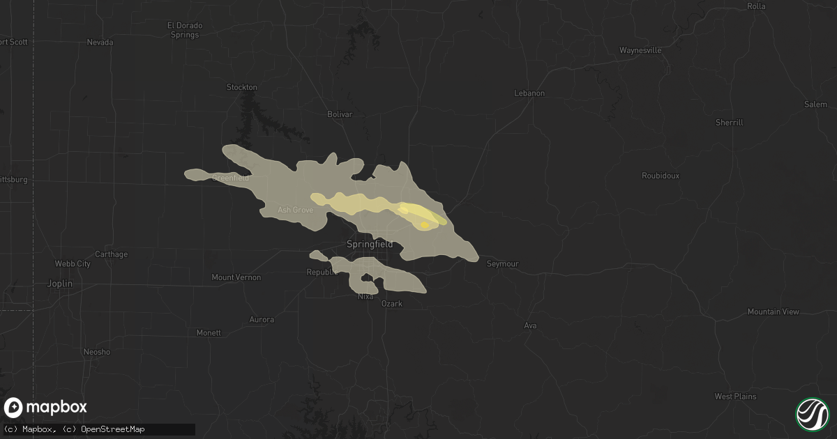 Hail map in Strafford, MO on June 8, 2024