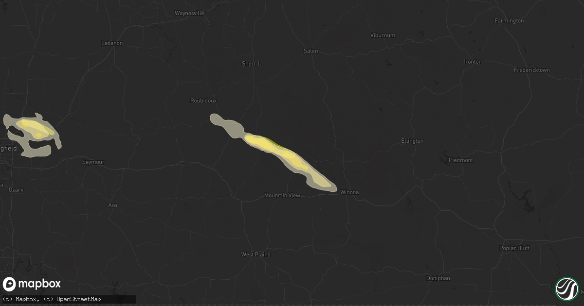 Hail map in Summersville, MO on June 8, 2024