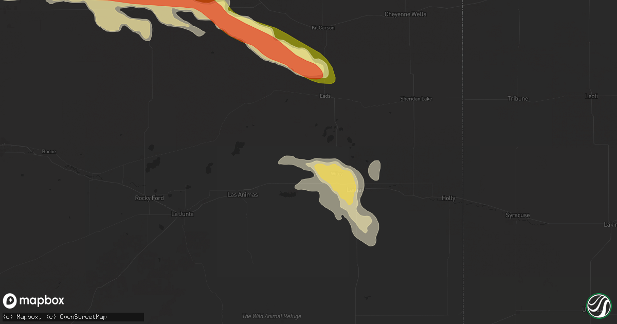 Hail map in Wiley, CO on June 8, 2024