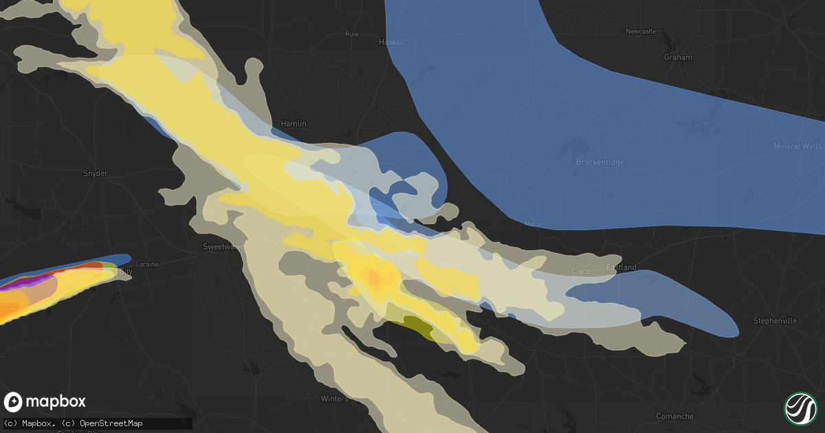 Hail map in Abilene, TX on June 8, 2025