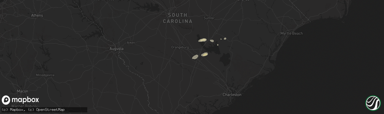 Hail map in Bowman, SC on June 8, 2025