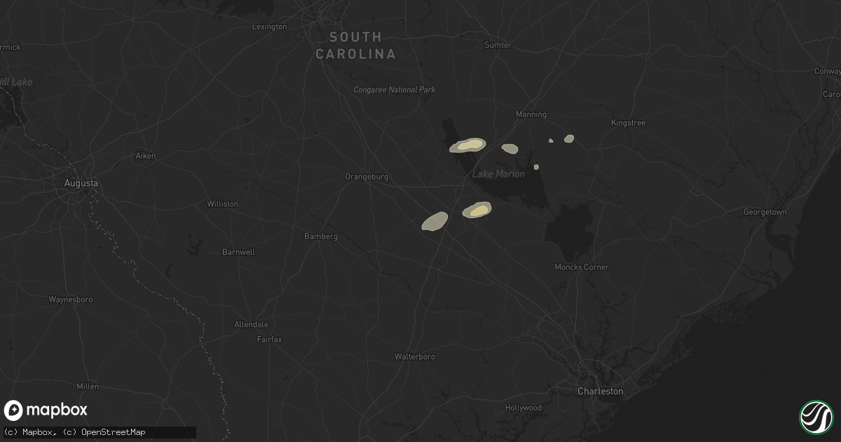 Hail map in Bowman, SC on June 8, 2025