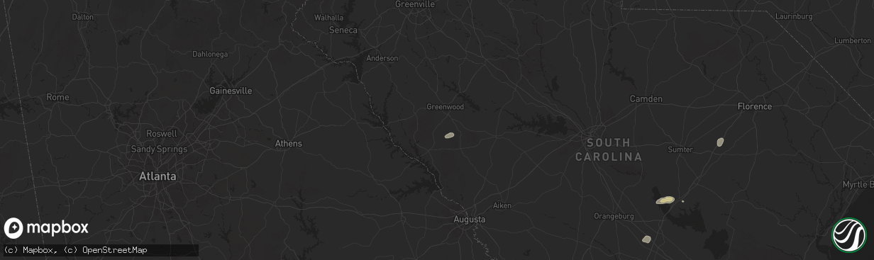 Hail map in Bradley, SC on June 8, 2025