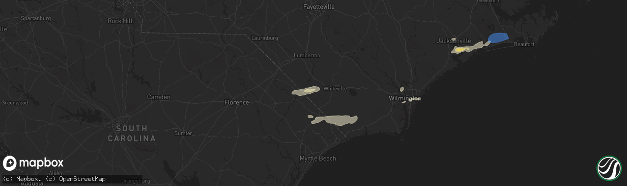 Hail map in Cerro Gordo, NC on June 8, 2025