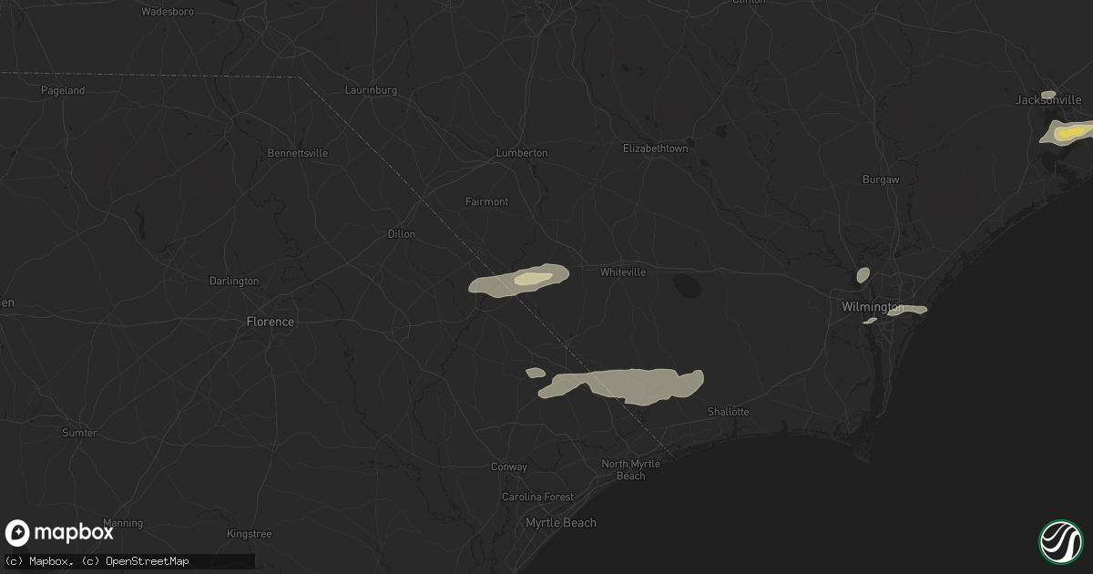 Hail map in Cerro Gordo, NC on June 8, 2025