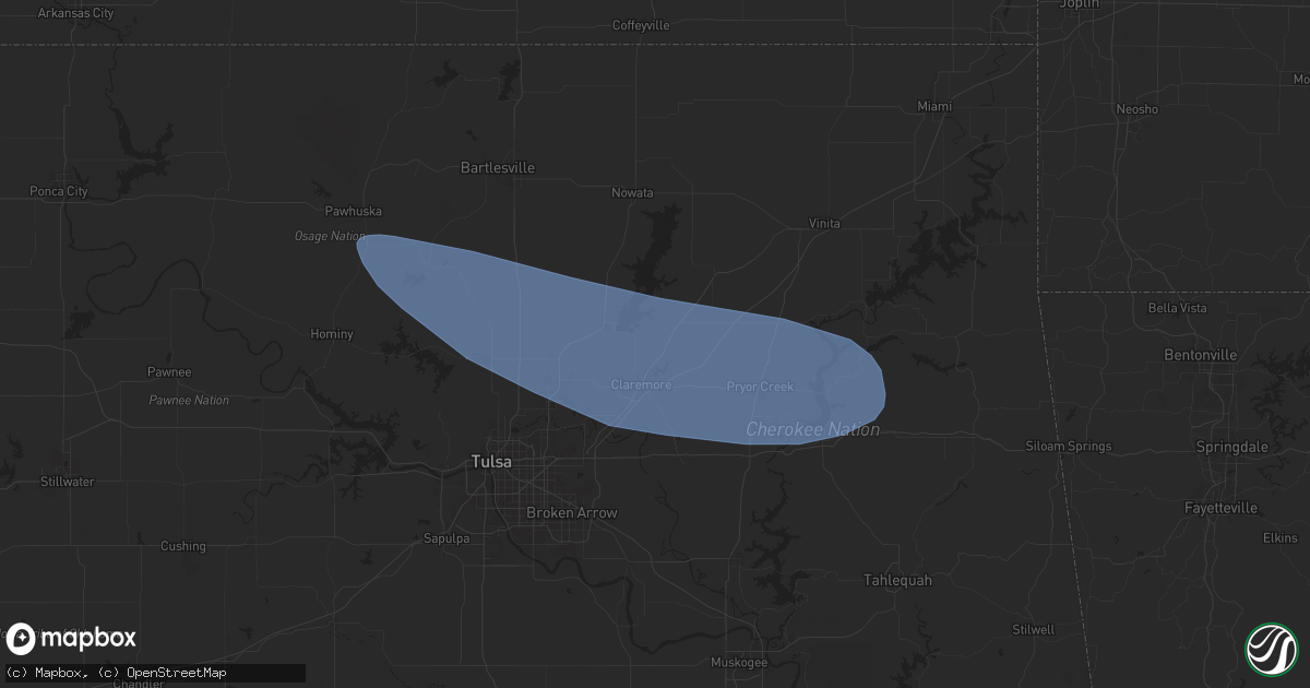 Hail map in Claremore, OK on June 8, 2025