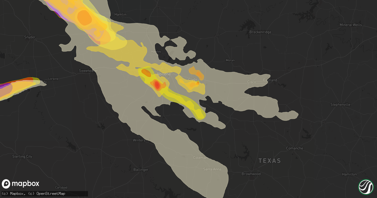 Hail map in Clyde, TX on June 8, 2025