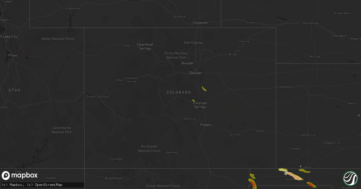 Hail map in Colorado on June 8, 2025