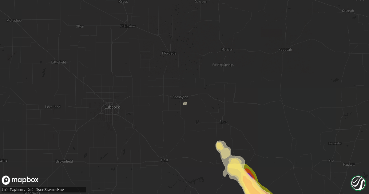 Hail map in Crosbyton, TX on June 8, 2025