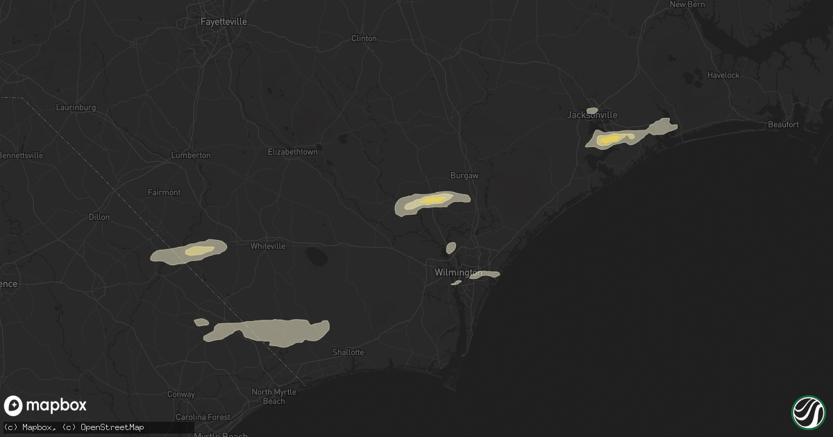 Hail map in Currie, NC on June 8, 2025