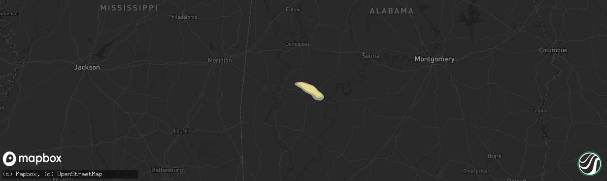 Hail map in Dixons Mills, AL on June 8, 2025