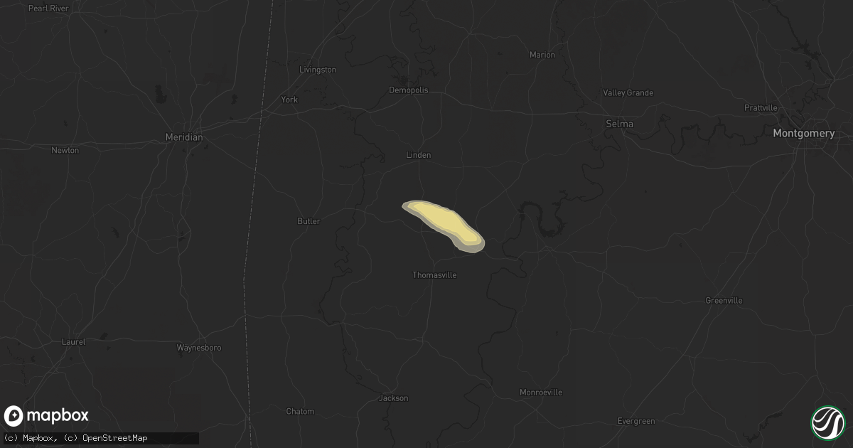 Hail map in Dixons Mills, AL on June 8, 2025