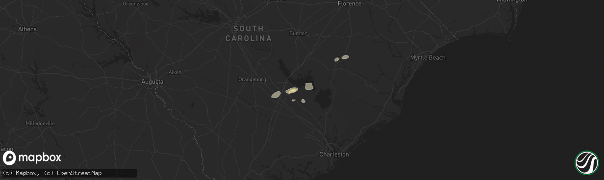 Hail map in Eutawville, SC on June 8, 2025
