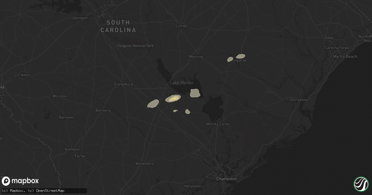 Hail map in Eutawville, SC on June 8, 2025